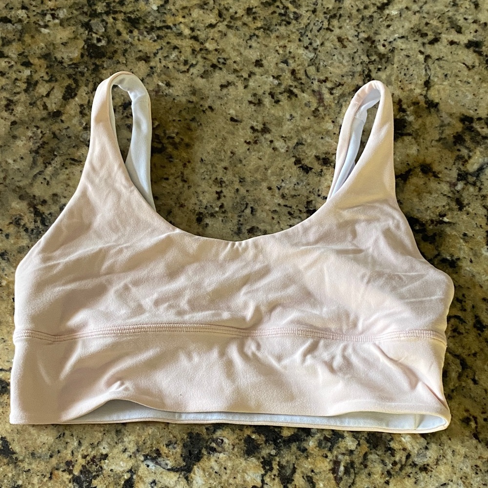 Lululemon Athletica Soft Pink / White Reversible Sports Bra Size 10